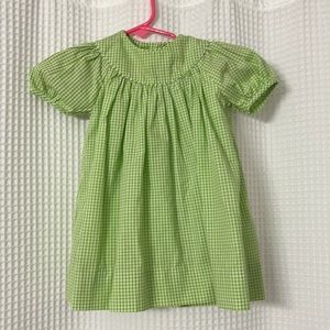 💚Green & white gingham dress with bloomers